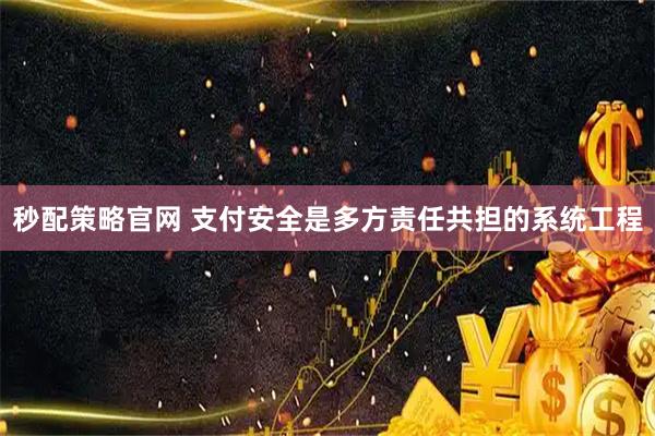 秒配策略官网 支付安全是多方责任共担的系统工程